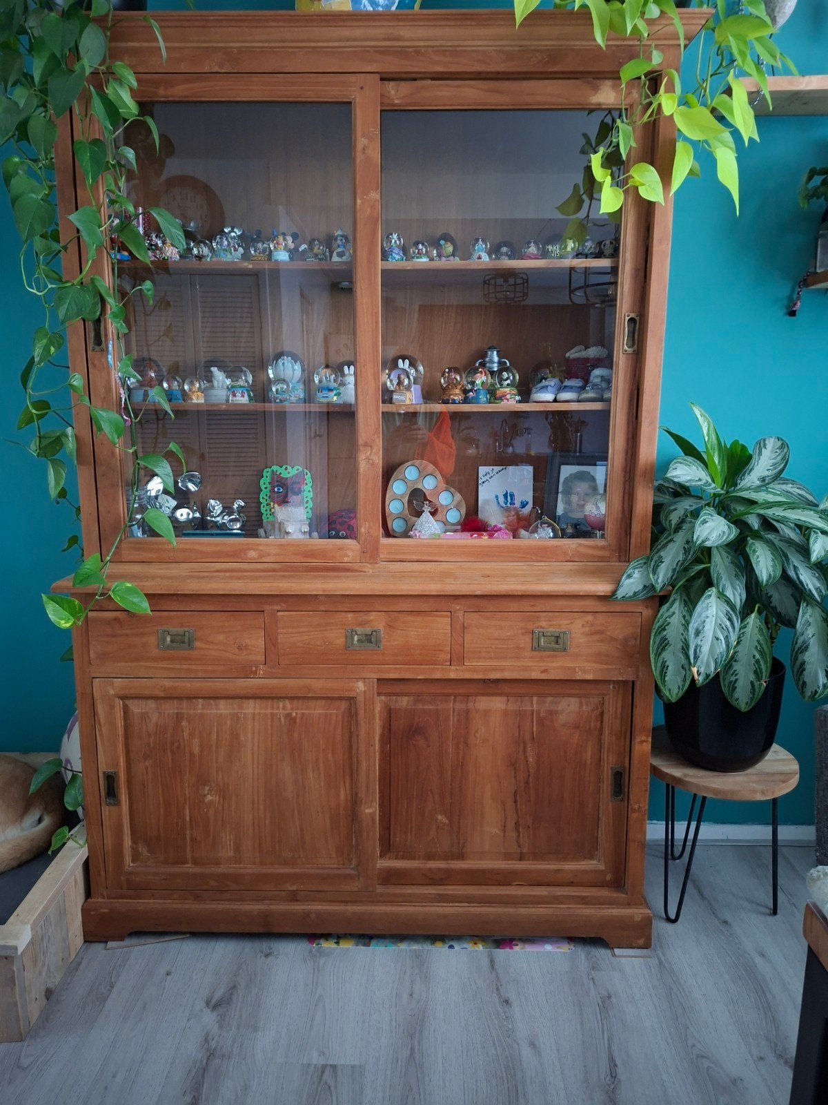 teak houten buffetkast, Ophalen, 200 cm of meer, Teakhout, Zo goed als nieuw