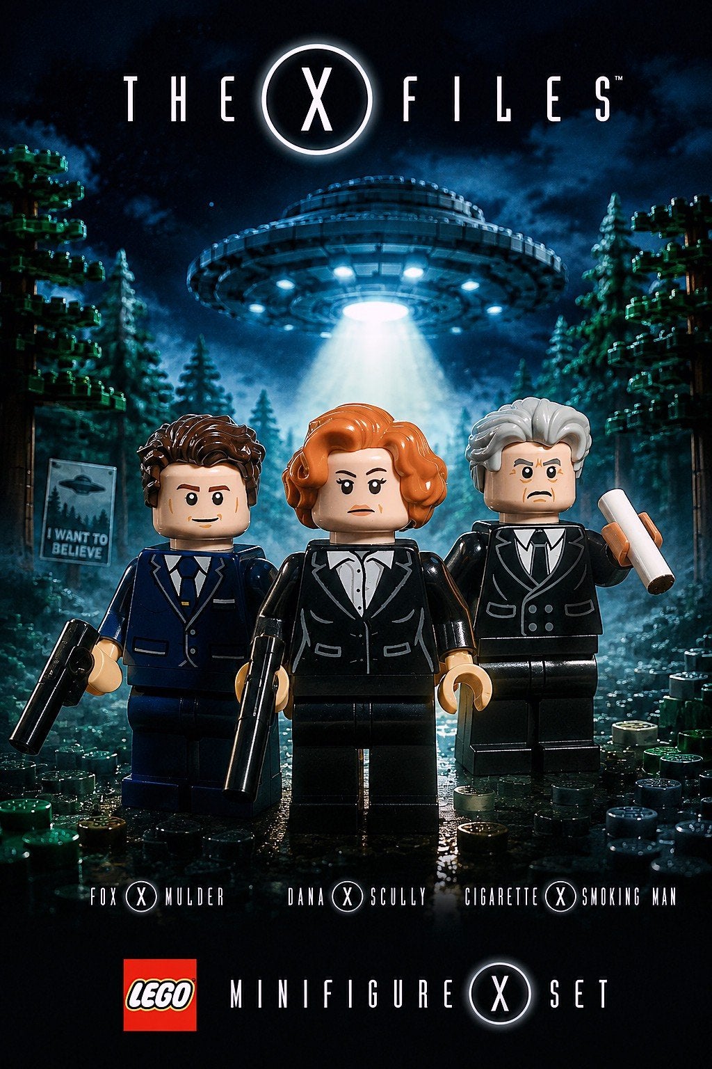 The X-Files LEGO Minifigure Set - Mulder, Scully, Carl Busch, Ophalen of Verzenden, Nieuw, Overige merken