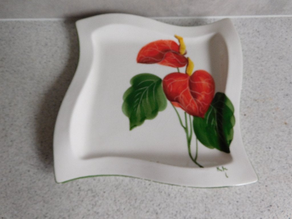 Bord 19,5 cm. Anthurium by Kate Made in Italy, Overige merken, Ophalen of Verzenden, Zo goed als nieuw, Bord(en)