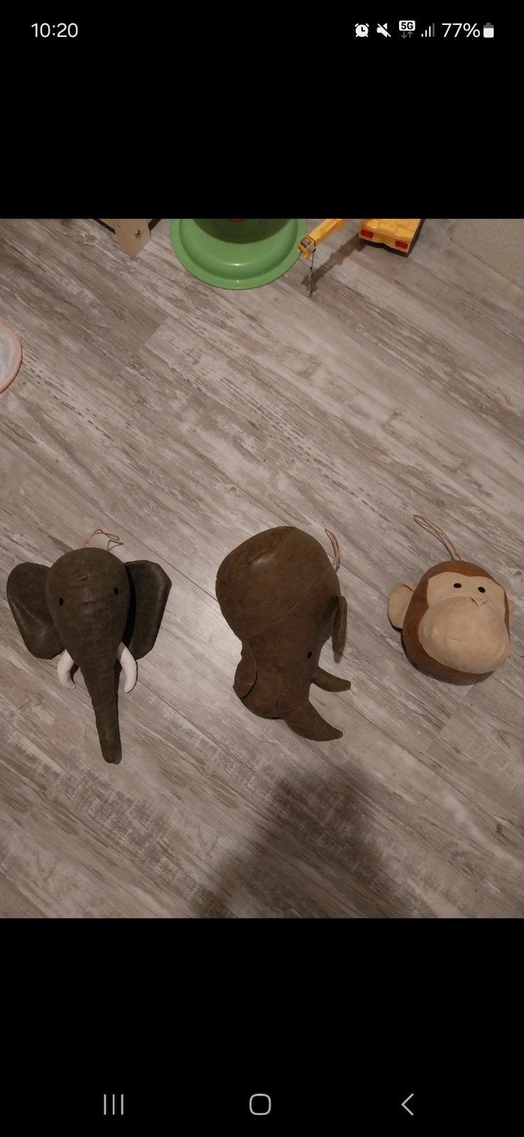 Leren dierenkoppen: olifant, neushoorn, aap, Leer, Overige stijlen, Ophalen of Verzenden, Zo goed als nieuw