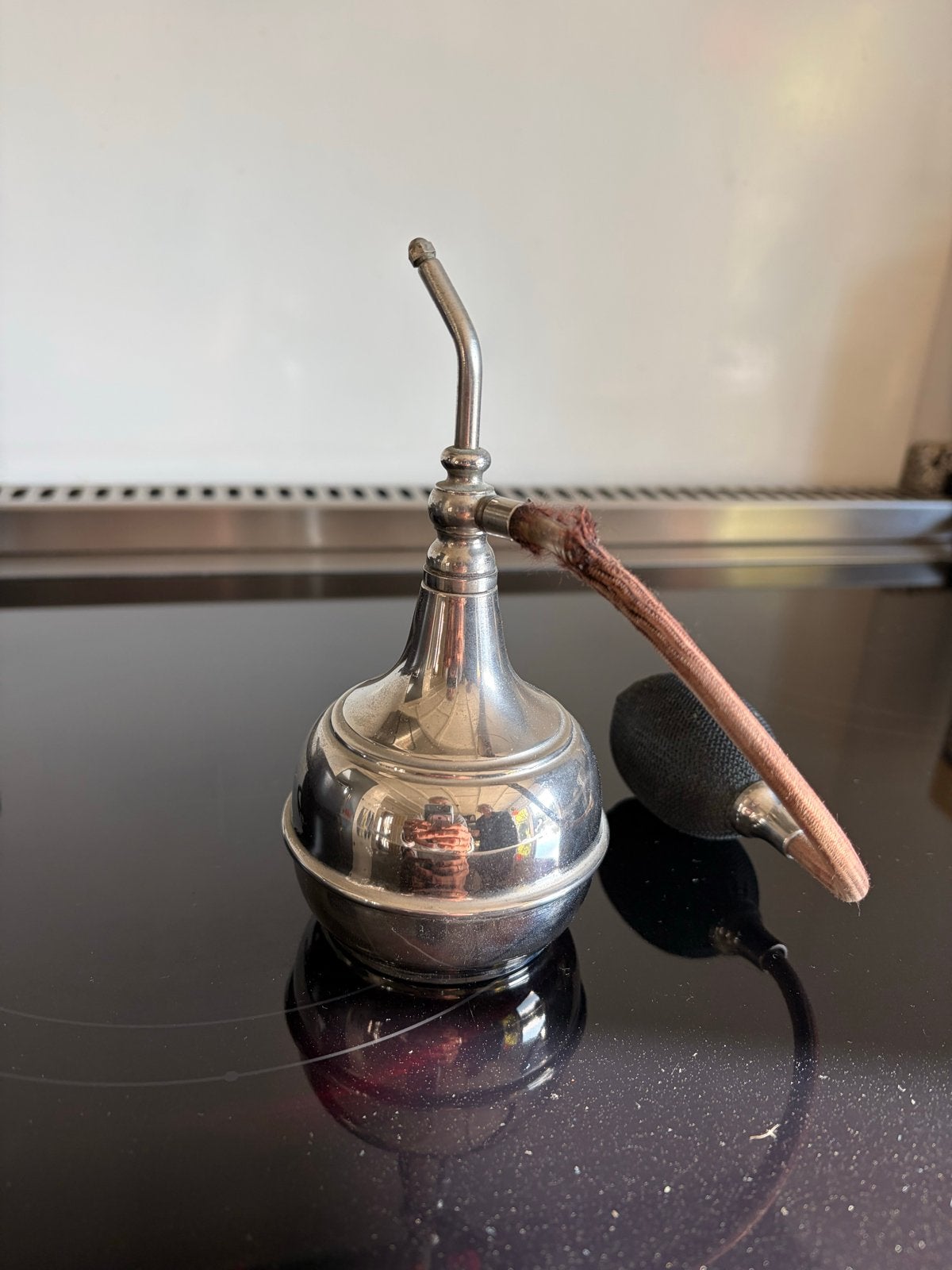 Antieke parfumverstuiver met pompje, Antiek en Kunst, Ophalen of Verzenden