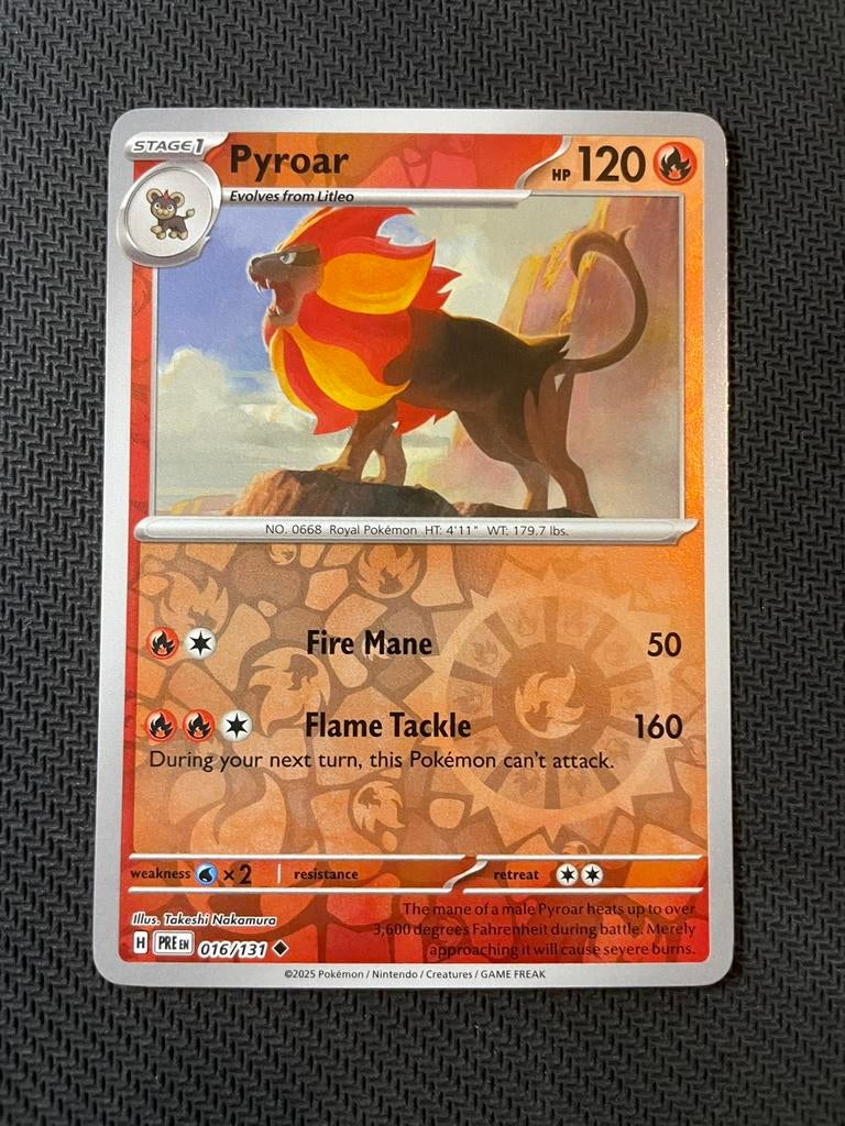 Pyroar 016/131 Reverse Holo Prismatic Evolutions Packfresh, Ophalen of Verzenden, Zo goed als nieuw