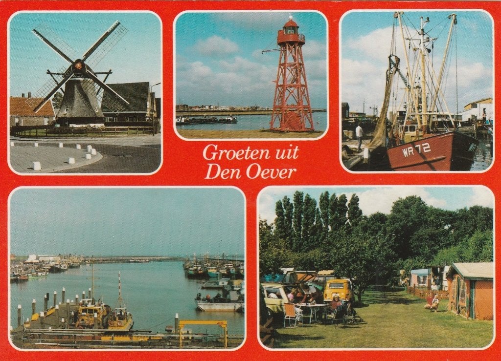 DEN OEVER Molen Haven Vuurtoren Camping Renault 4 Groeten, Verzenden, 1960 tot 1980, Gelopen, Noord-Holland