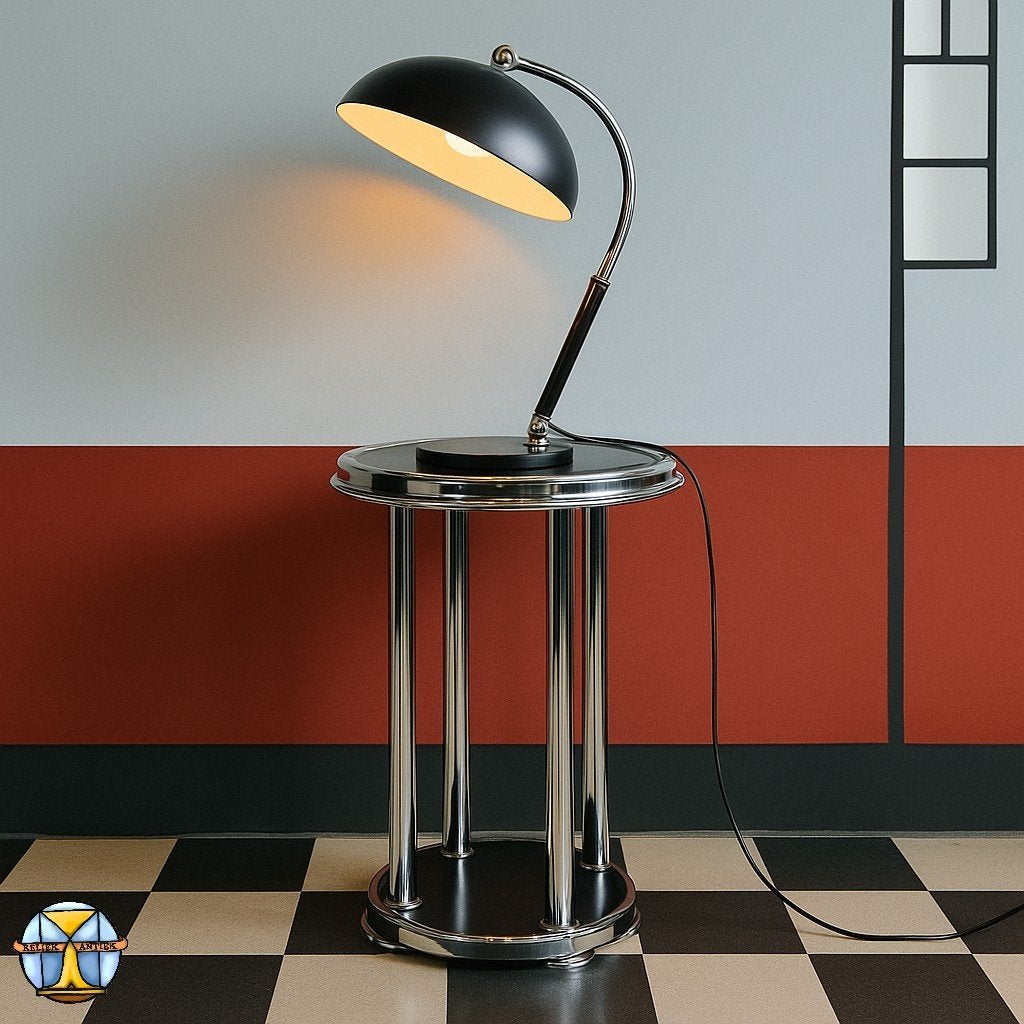 Vintage zwarte Bauhaus H. Busquet Hala- bureaulamp model 144, Ophalen of Verzenden