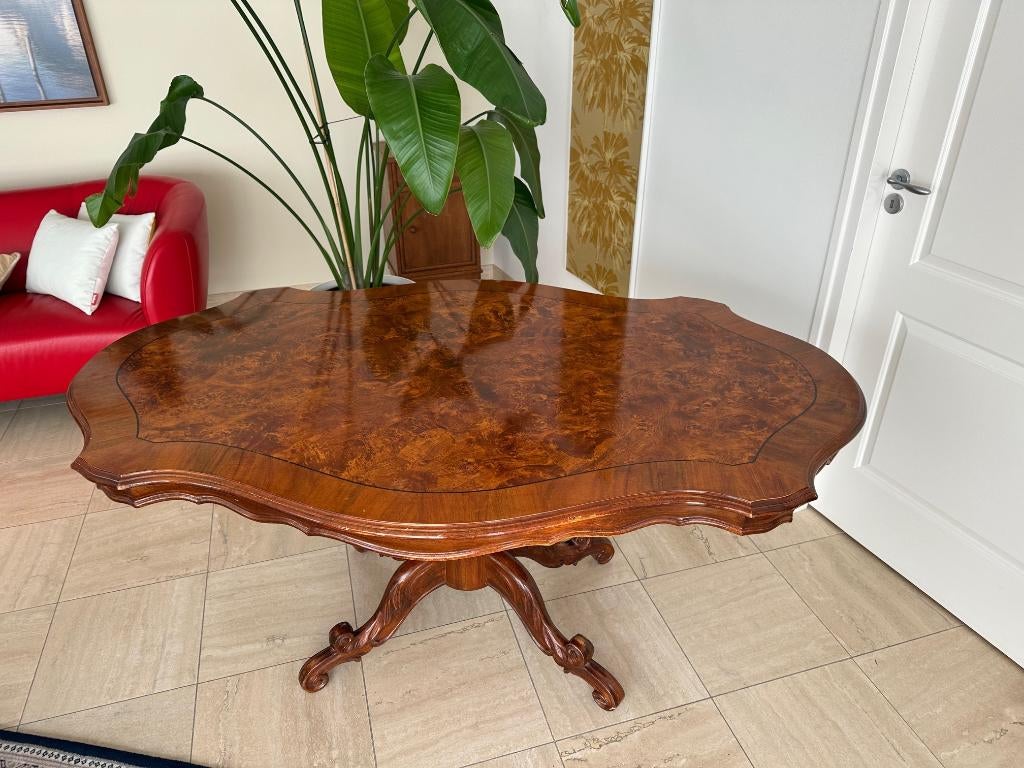 Wortelnoten Salontafel & Eettafel Set, Ophalen, Gebruikt, 100 tot 150 cm, 50 tot 100 cm