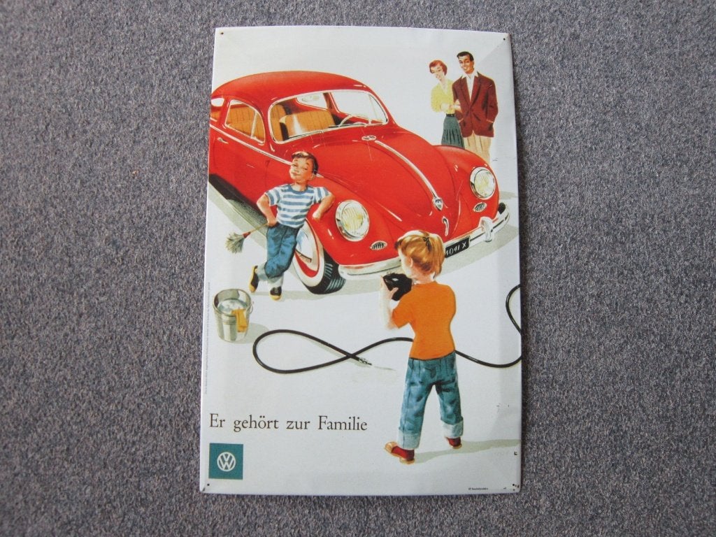 VOLKSWAGEN KEVER BLIKKEN RECLAMEBORD, Ophalen, Gebruikt, Reclamebord
