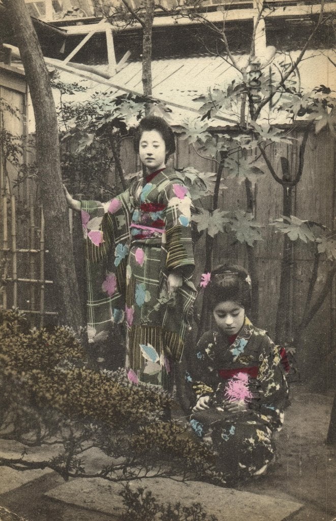 Japan geisha ansichtkaart 6, Verzenden, Voor 1920, Gelopen, Buiten Europa
