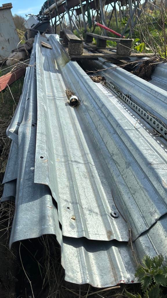 Damwand platen., Doe-het-zelf en Verbouw, Dakpannen en Dakbedekking, 15 m² of meer, Metaal, Grijs, Ophalen