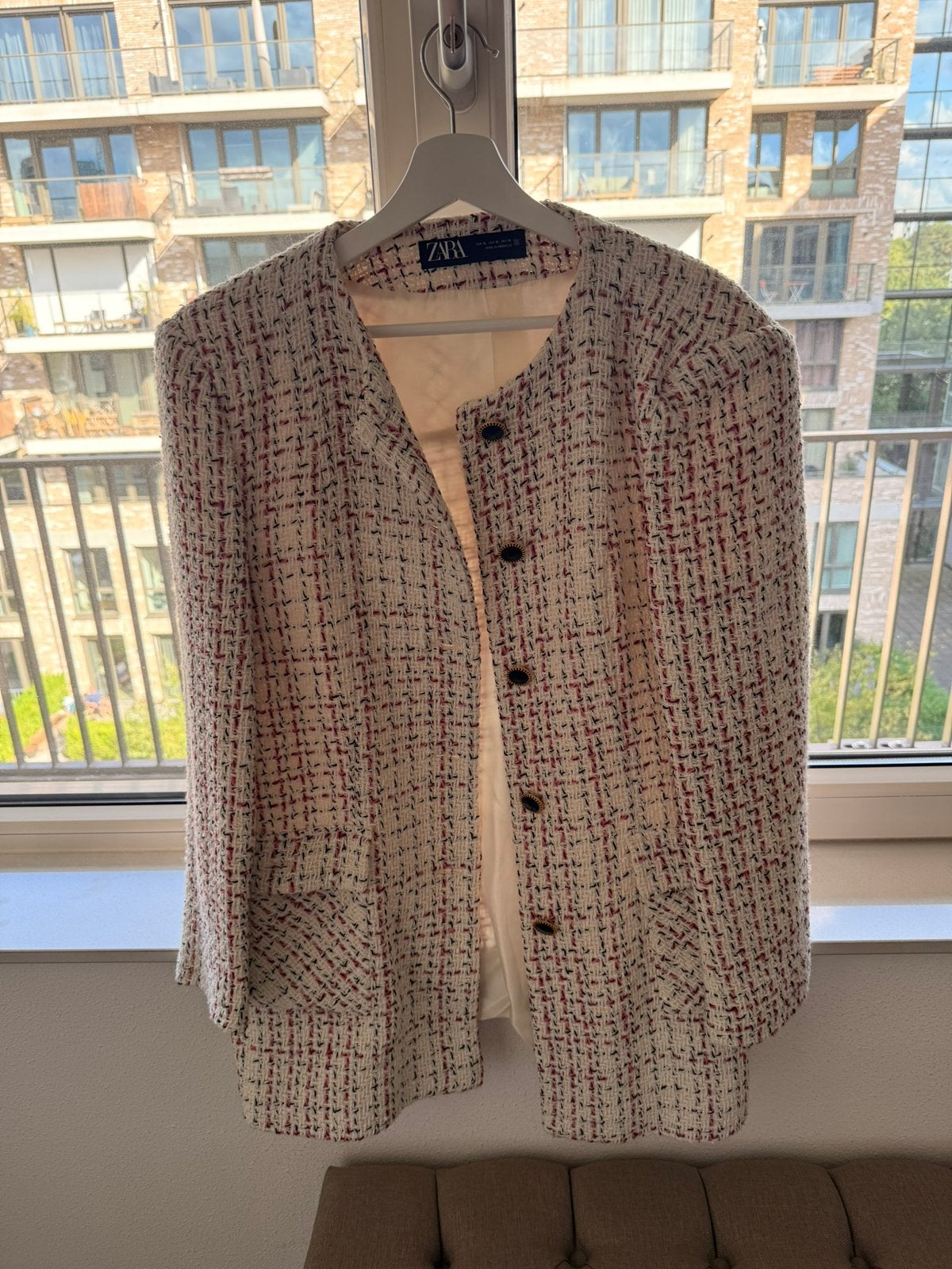 Nieuwe tweed blazer jas Zara Maat XL - Nieuw, Ophalen of Verzenden, Nieuw, Maat 46/48 (XL) of groter, Meerkleurig
