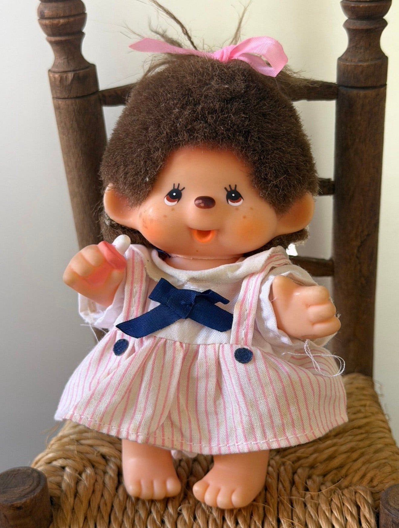 Van oma’s zolder –Originele Sekiguchi Monchhichi Meisje 1974, Verzenden, Zo goed als nieuw, Stoffen beer, Overige merken