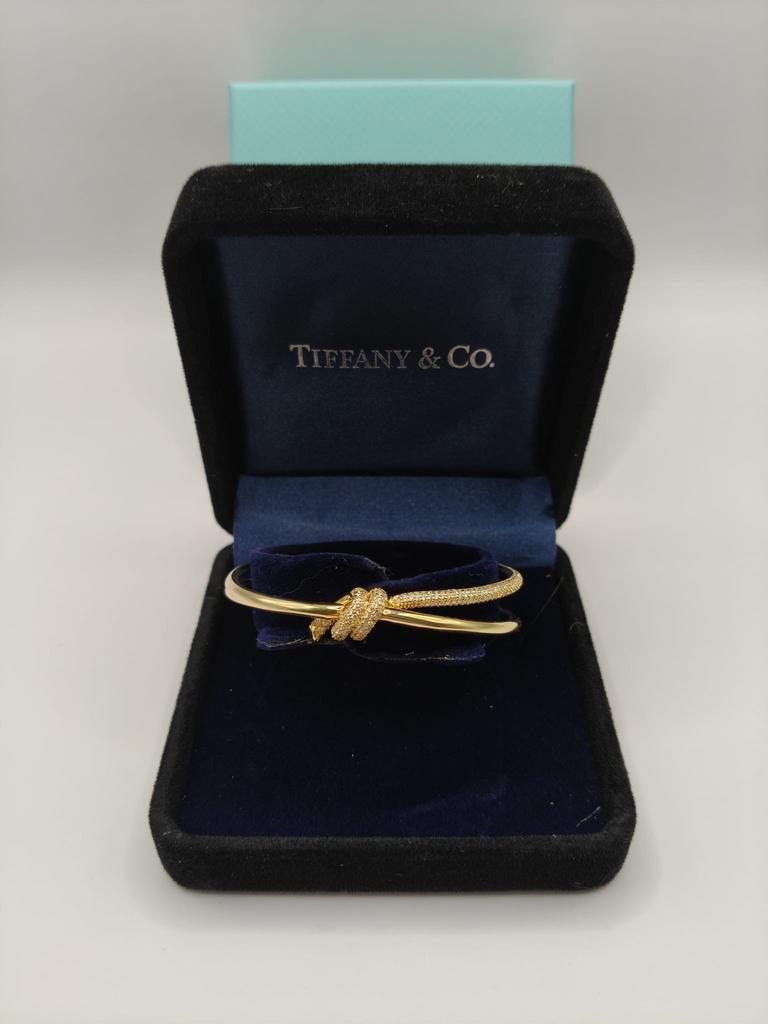 Tiffany & Co armband met knoop en steentjes, Overige materialen, Nieuw, Ophalen of Verzenden, Goud