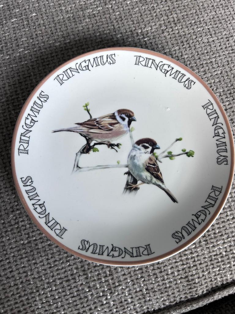 Bord bordje 'Ringmus' Hollandse Vogel door Elles mus, Antiek en Kunst, Ophalen of Verzenden