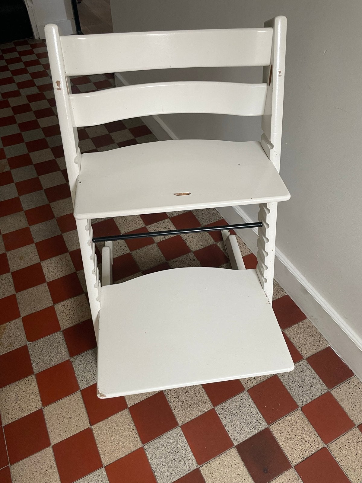 Stokke trip trap stoel wit, Ophalen, Gebruikt, Meegroeistoel