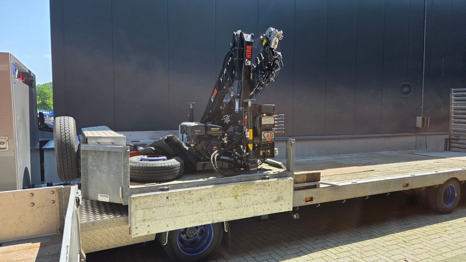 BE trailer met HIAB kraan, Ophalen, Kraan