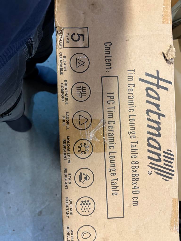 Hartman Lounge Tuintafel - Nieuw met Keramisch Blad, Ophalen, Nieuw, Vierkant, Metaal