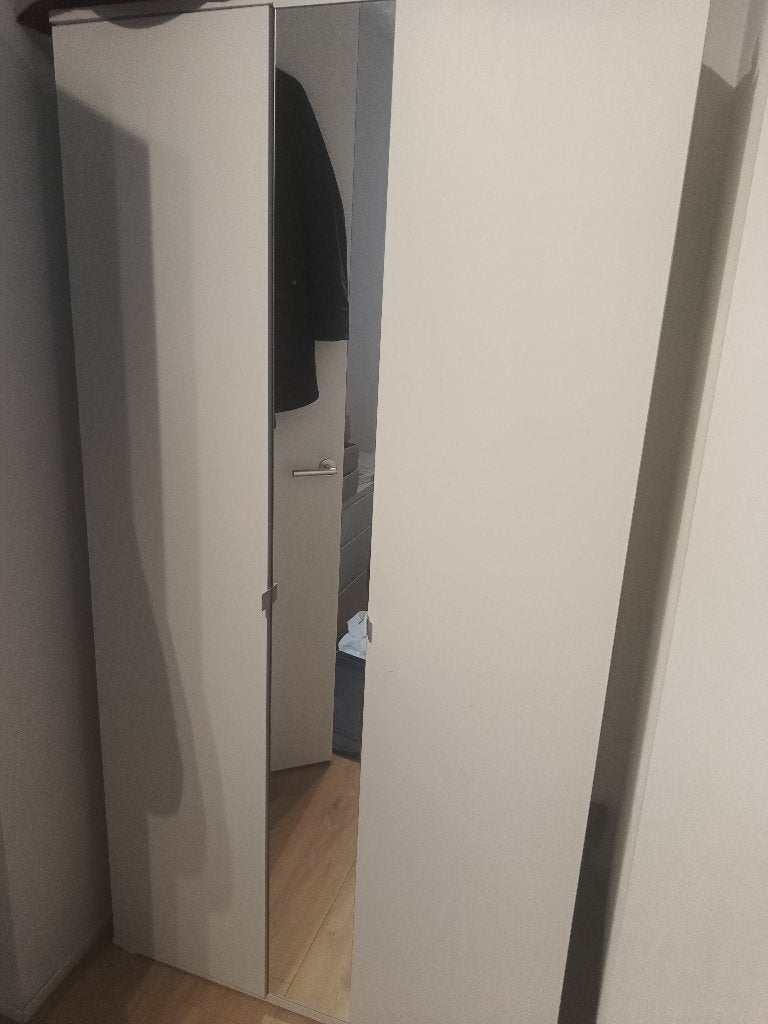 Wardrobe with mirror, Ophalen, Met deur(en), 100 tot 150 cm, 200 cm of meer