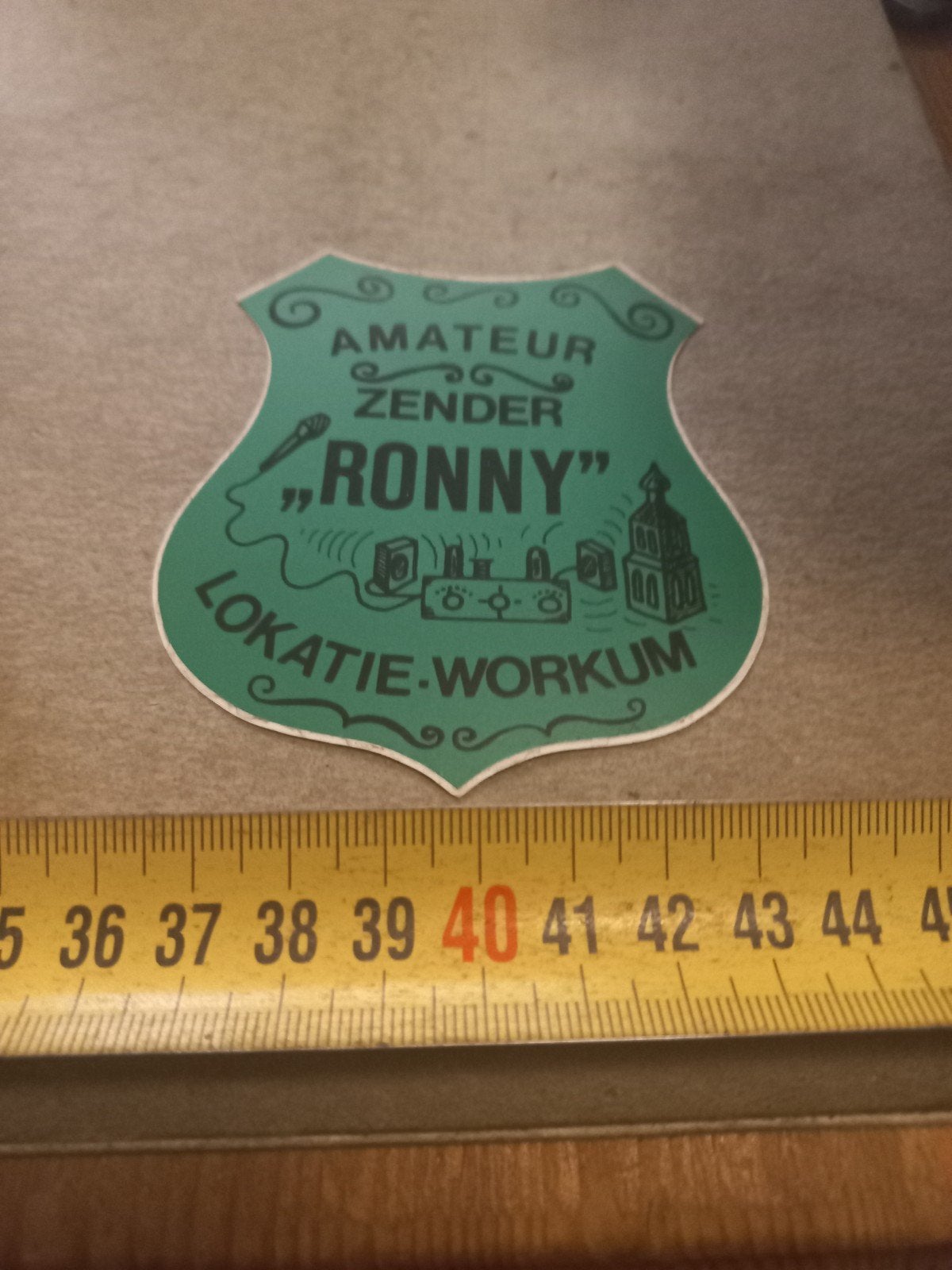 Vintage Sticker: Amateur Zender "Ronny" Lokatie Workum, Ophalen of Verzenden, Gebruikt