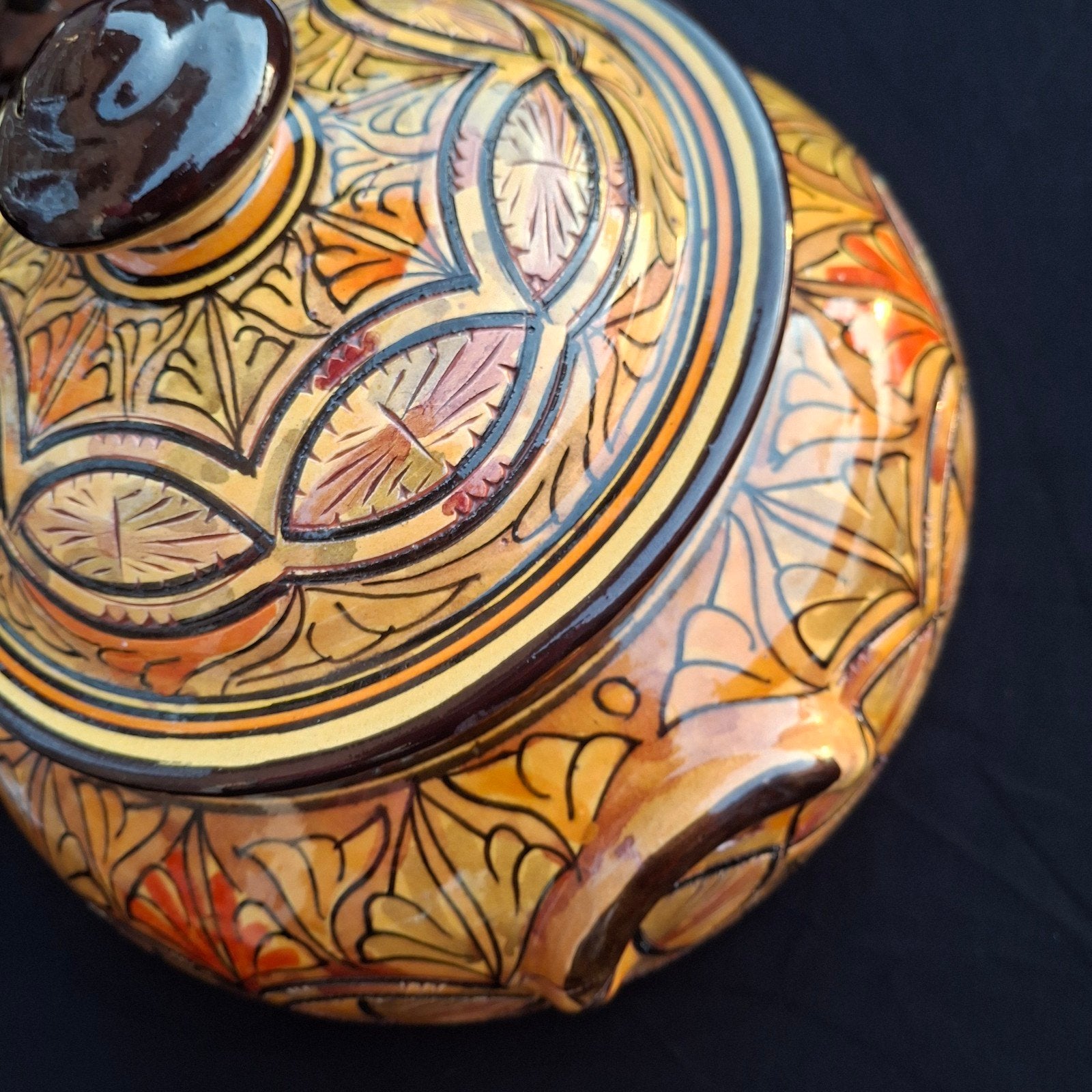 Mooie aardewerk pan/pot met 6 kommetjes, Marokkaans Safi, Antiek en Kunst, Antiek | Keramiek en Aardewerk, Ophalen of Verzenden