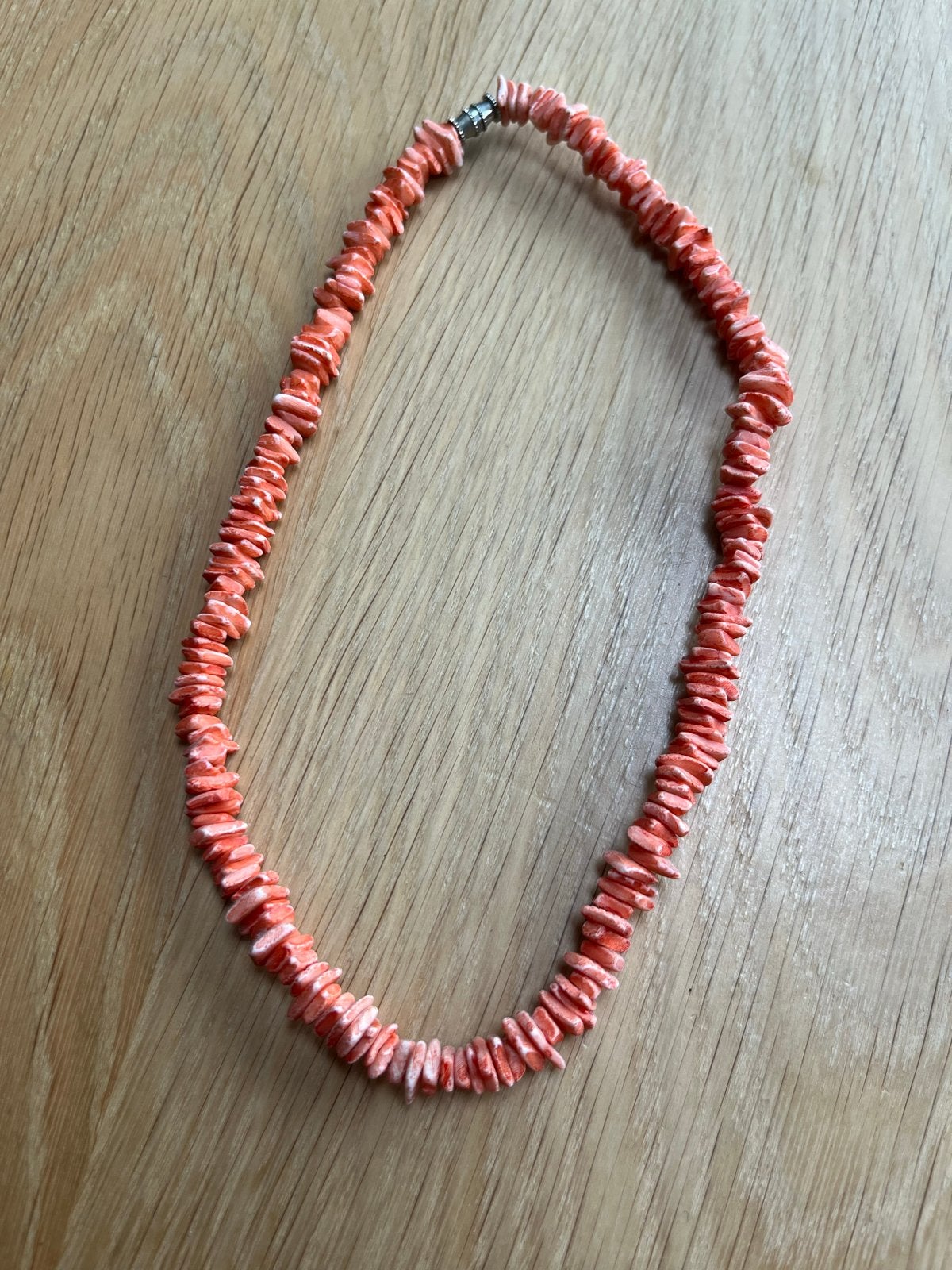 Koraal ketting - Oranje - Vintage, Ophalen of Verzenden, Zo goed als nieuw, Oranje, Steen of Mineraal