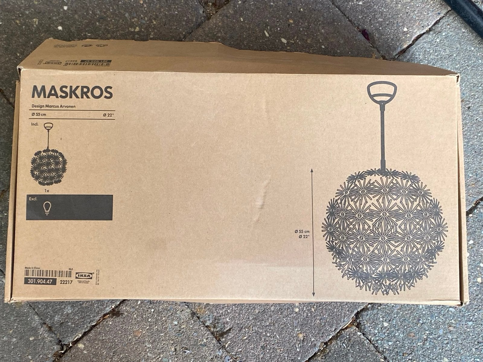 IKEA MASKROS Hanglamp - Ø 55 cm - Nieuw in doos, Ophalen of Verzenden, Nieuw, Kunststof, Overige fittingen