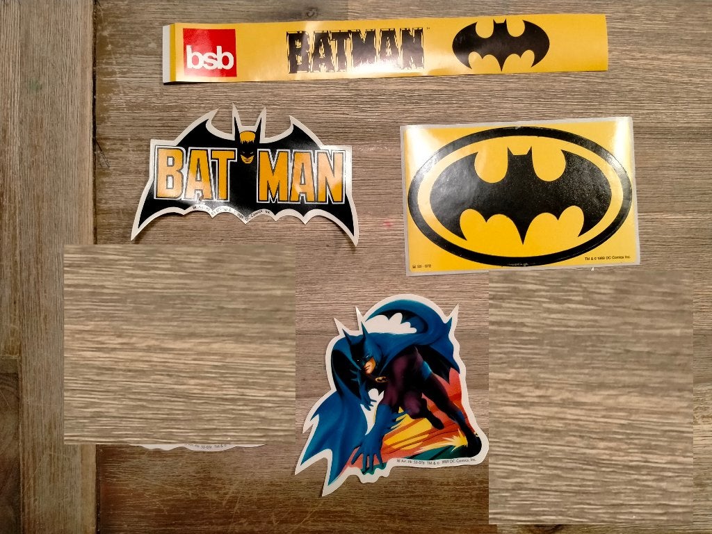 Batman Superheld actie film logo stickers vintage batlogo, Verzenden, Zo goed als nieuw, Strip of Tekenfilm