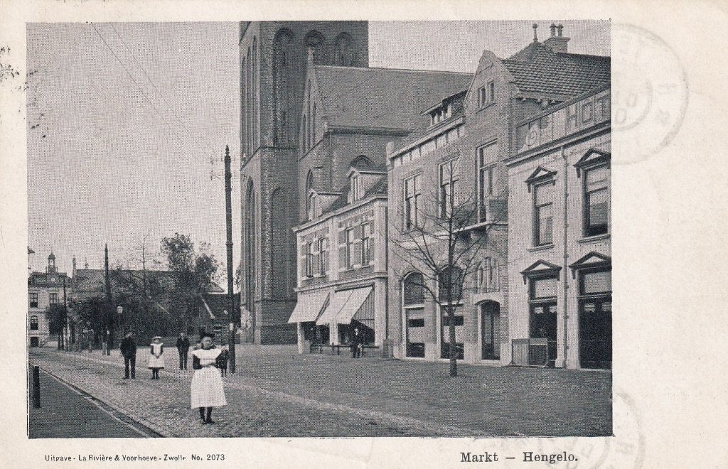 Hengelo, Kinderen, Markt., Verzenden, Voor 1920, Gelopen, Overijssel