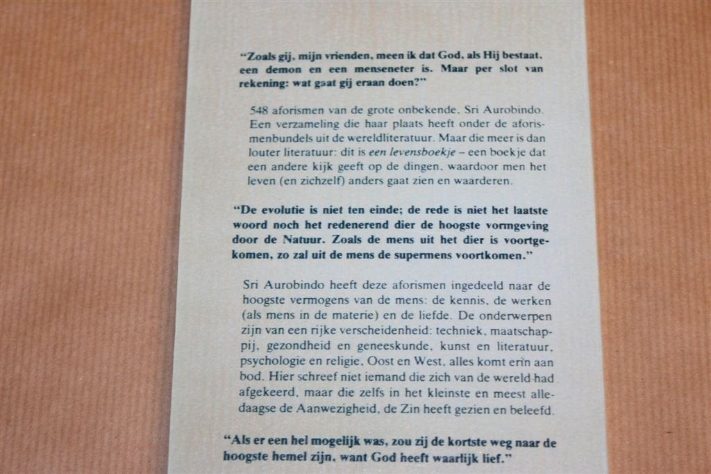 De Aforismen — Sri Aurobindo Filosofie & Wijsheid 1983, Boeken, Ophalen of Verzenden, Gelezen, Overige onderwerpen, Achtergrond en Informatie