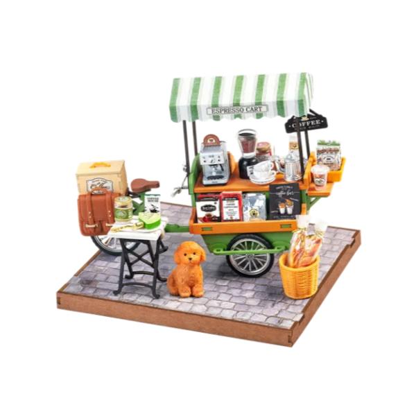 Robotime Aromatic Coffee Cart DG182, Groter dan 1:32, Nieuw, Ophalen of Verzenden, Robotime