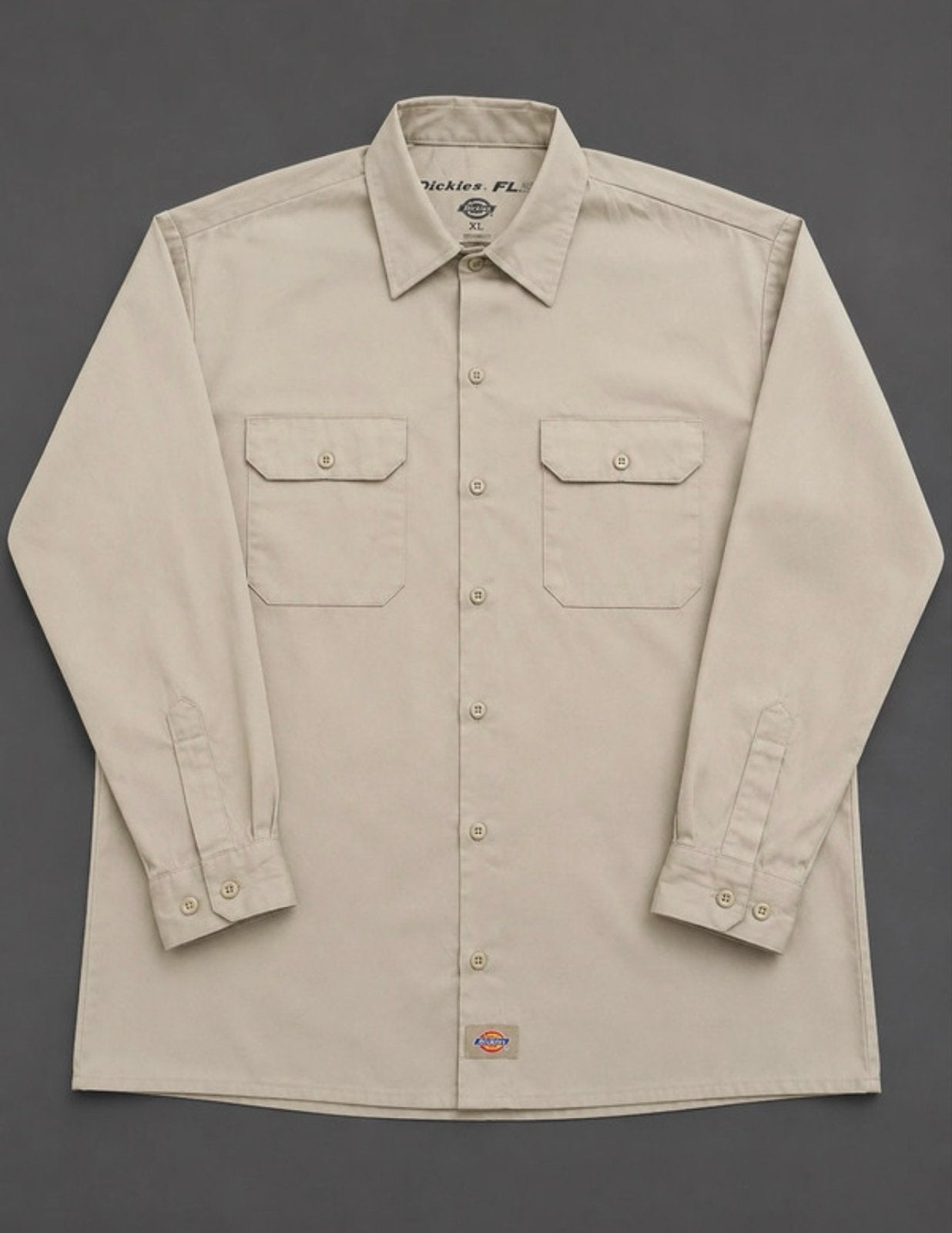 Dickies Werkoverhemd Beige XL - Duurzaam & Comfortabel, Ophalen of Verzenden, Zo goed als nieuw, Beige, Halswijdte 43/44 (XL)
