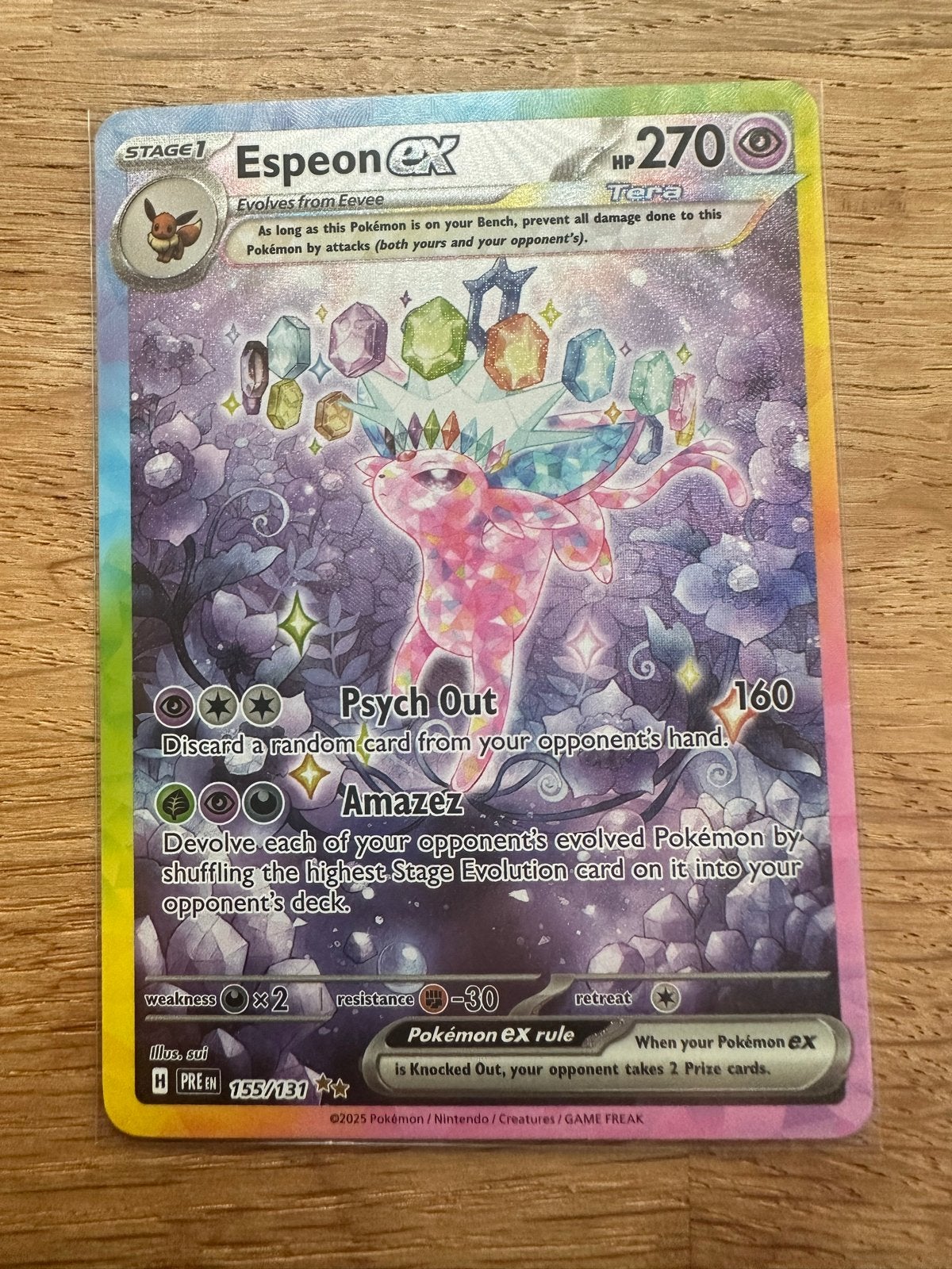 Espeon ex 155/131 - Pokémon Scarlet & Violet, Hobby en Vrije tijd, Verzamelkaartspellen | Pokémon, Ophalen, Zo goed als nieuw