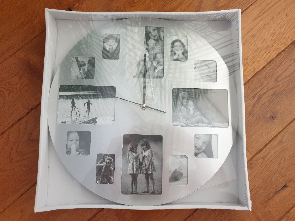 Foto klok zilverkleurig metaal met ruimte voor eigen foto's, Ophalen of Verzenden, Nieuw