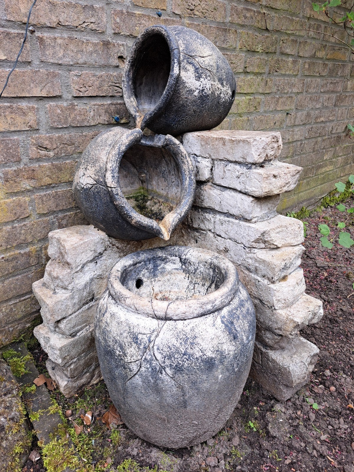 kruiken waterornament, Tuin en Terras, Ophalen, Gebruikt, Kunststof, Waterornament