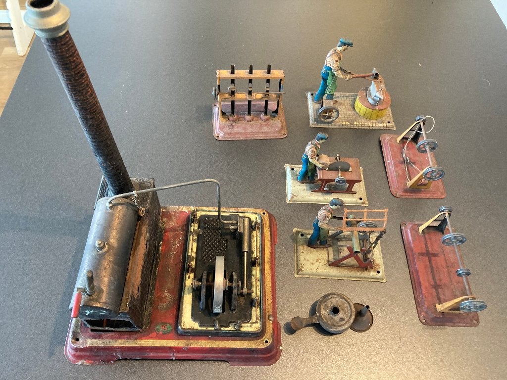 Doll stoommachine + 6 W.Krauss stoom accessoires 1937, Antiek en Kunst, Ophalen of Verzenden