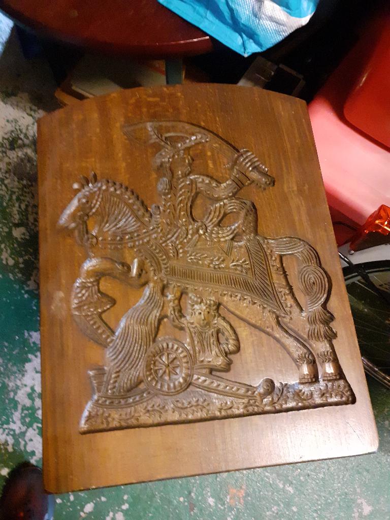 handgesneden houten speculaasplank, Ophalen