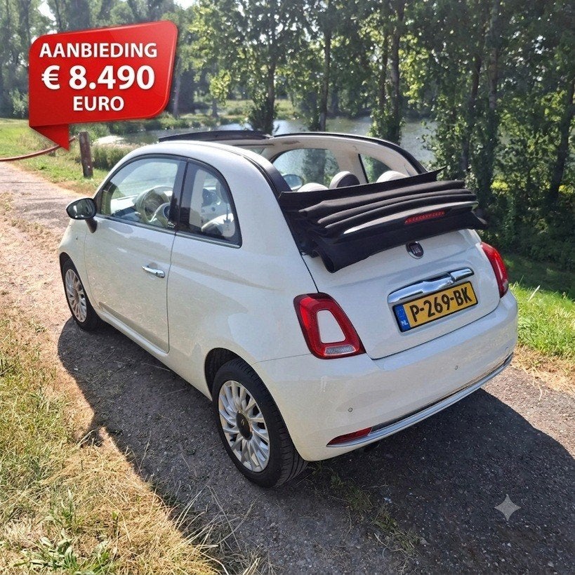 Fiat 500C CABRIO Twinair Turbo 85pk 2019 Wit (45.000 km), Voorwielaandrijving, Stof, 40 €/maand, Wit