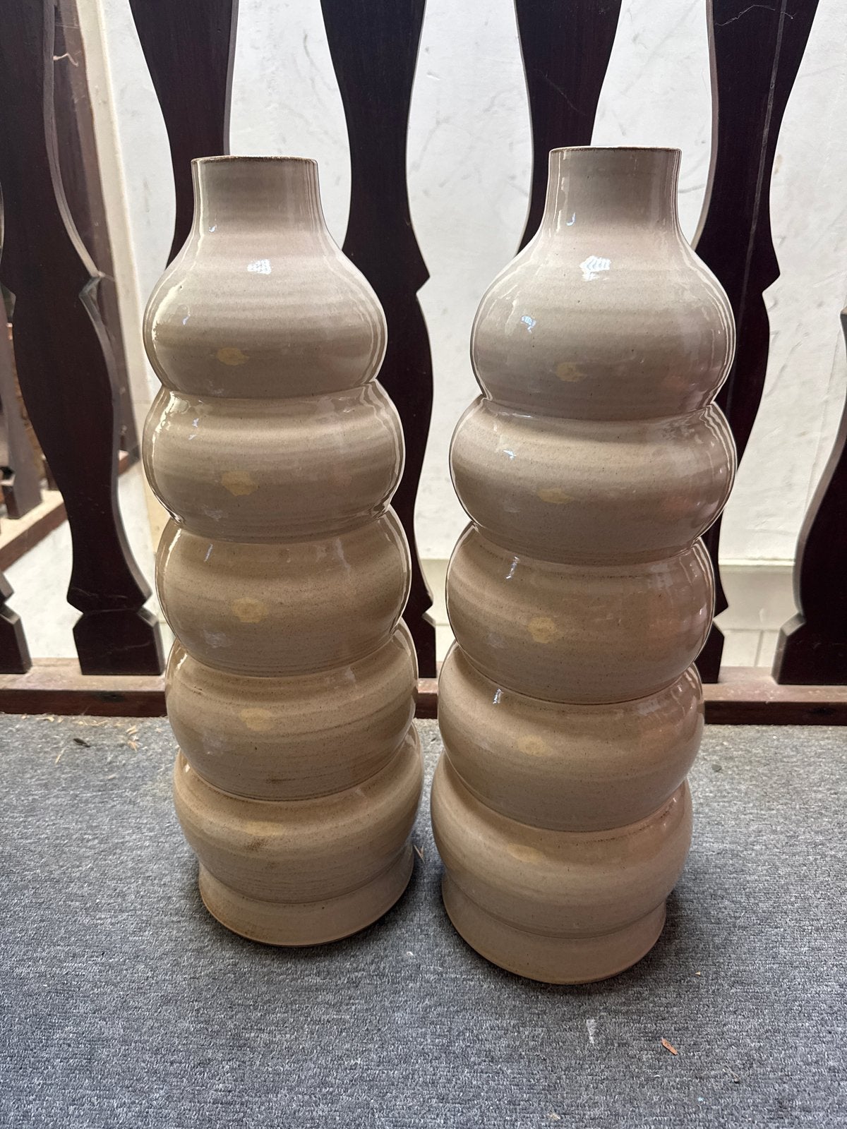 Set van 2 crèmekleurige vazen, 55cm, EuroLight Living, Ophalen