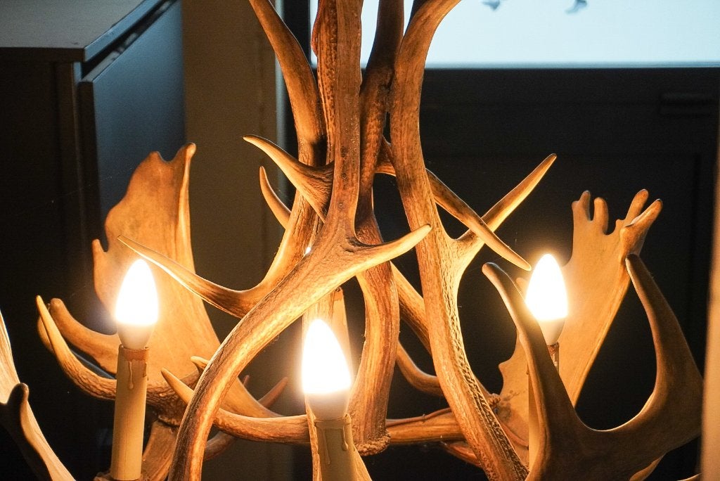Geweien kroonluchter hanglamp, Ophalen, Zo goed als nieuw