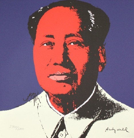 Andy Warhol Kleur Lithografie " MaoTseTung Nr 2 " Gen Ges, Gesigneerd in de plaat, Ophalen of Verzenden, Personages en Fantasiefiguren
