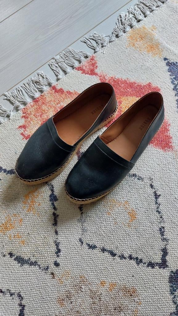 Espadrilles zwart leer. Merk Nubikk. Maat 39., Nubikk, Zwart, Ophalen of Verzenden, Zo goed als nieuw