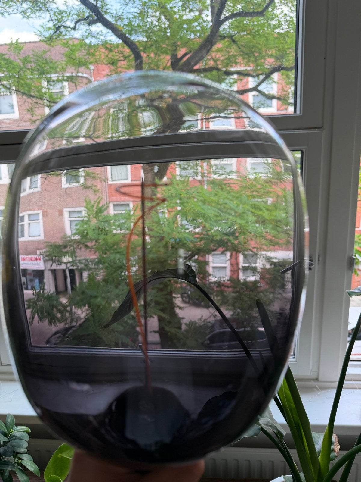 Hanglamp met 3 grote LED filament bollen - smoking glass, Ophalen, Zo goed als nieuw, Glas