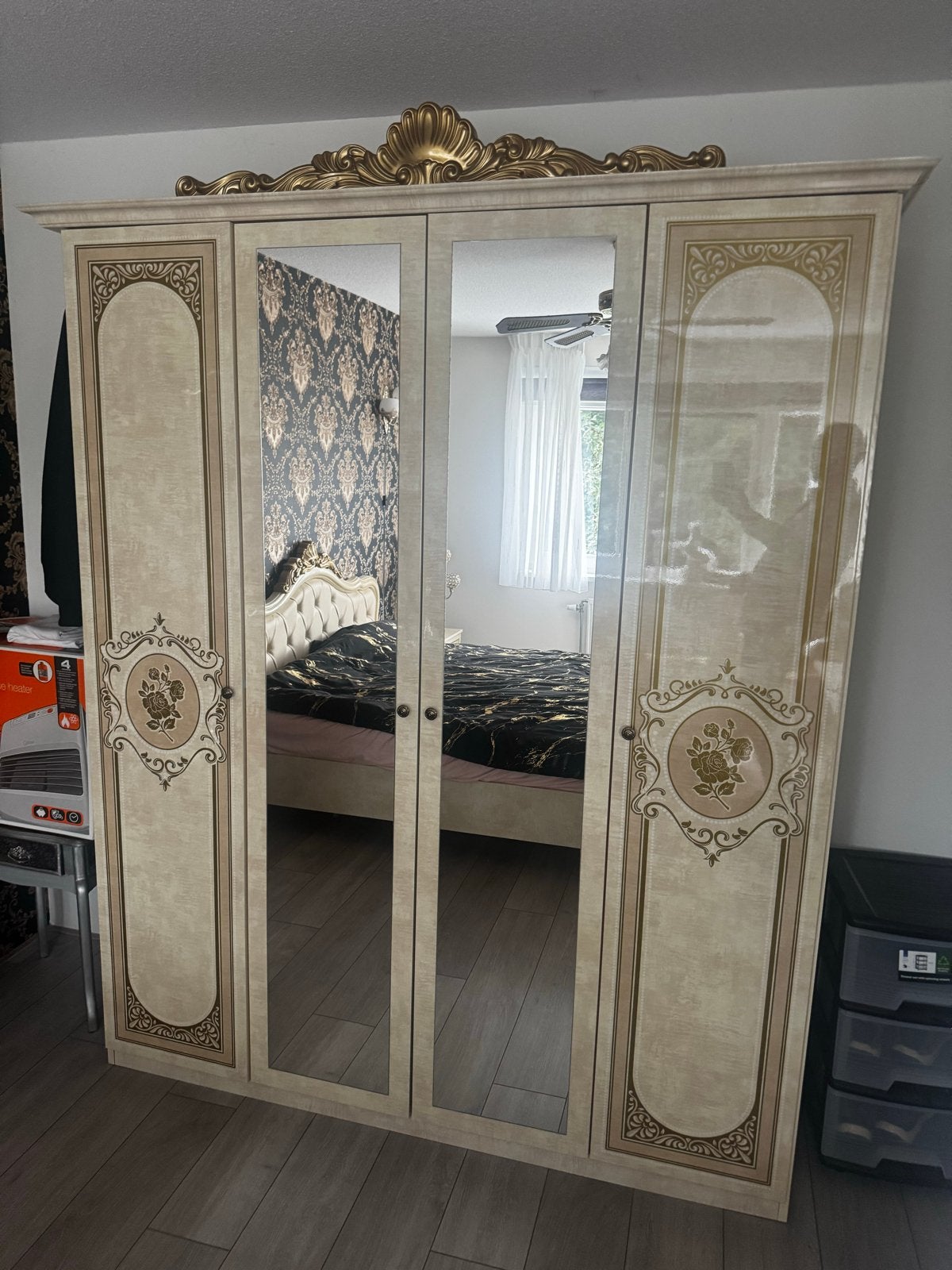 Complete Slaapkamer Set: Bed, Dressoir, Nachtkastjes, Ophalen of Verzenden, Zo goed als nieuw, Tweepersoons