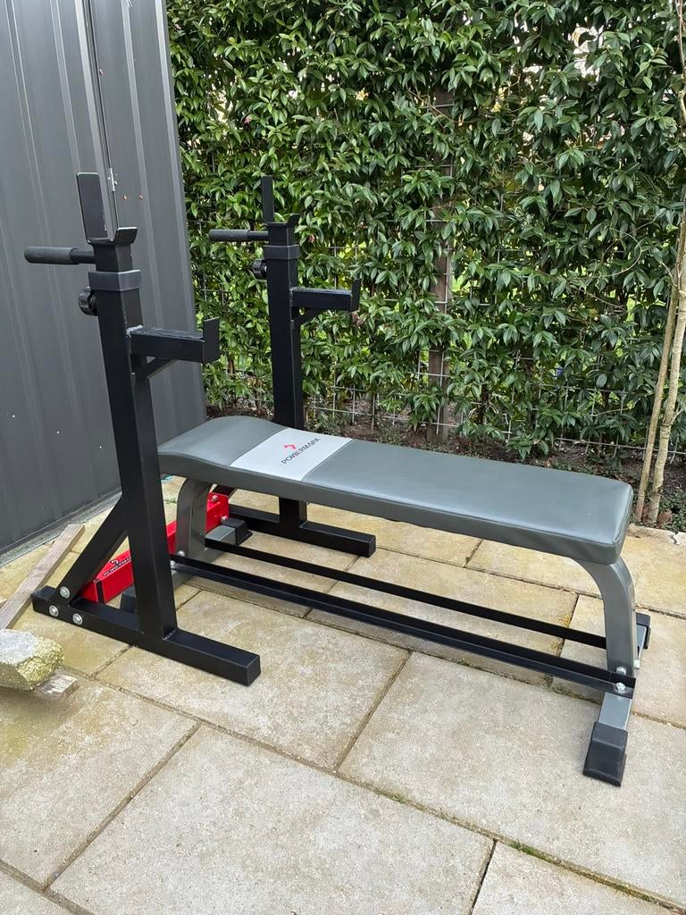 Powermark halterbank en squatrack verstelbaar | set| homegym, Ophalen of Verzenden, Zo goed als nieuw, Fitnessbank