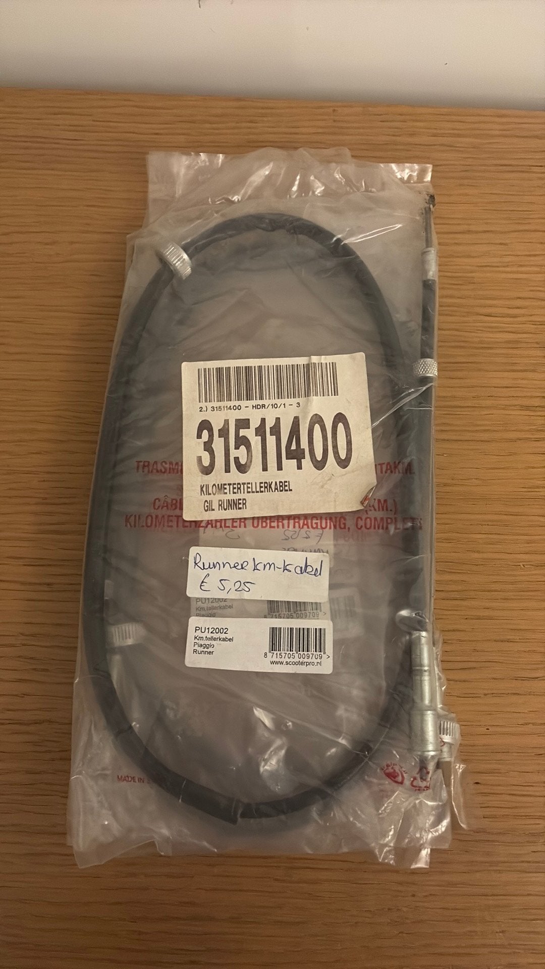 Km kabel gilera runner nieuw, Ophalen of Verzenden, Zo goed als nieuw