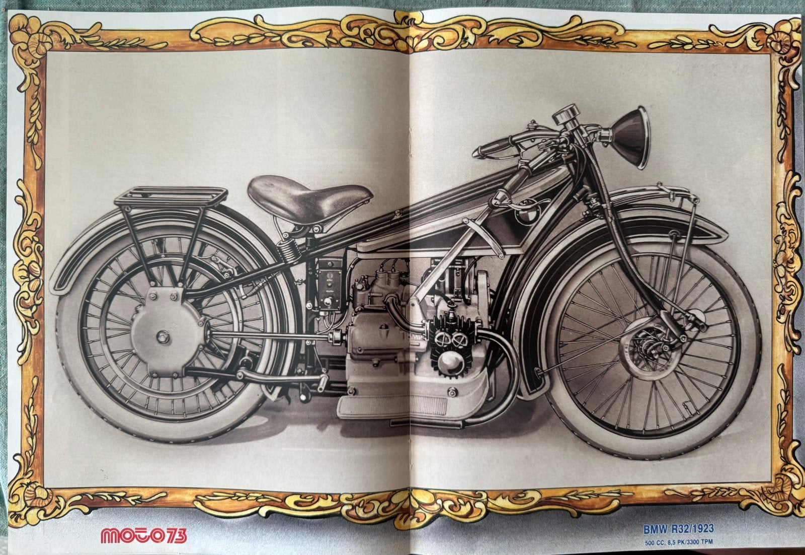 Poster met BMW R32 uit 1923, Ophalen of Verzenden, Motoren