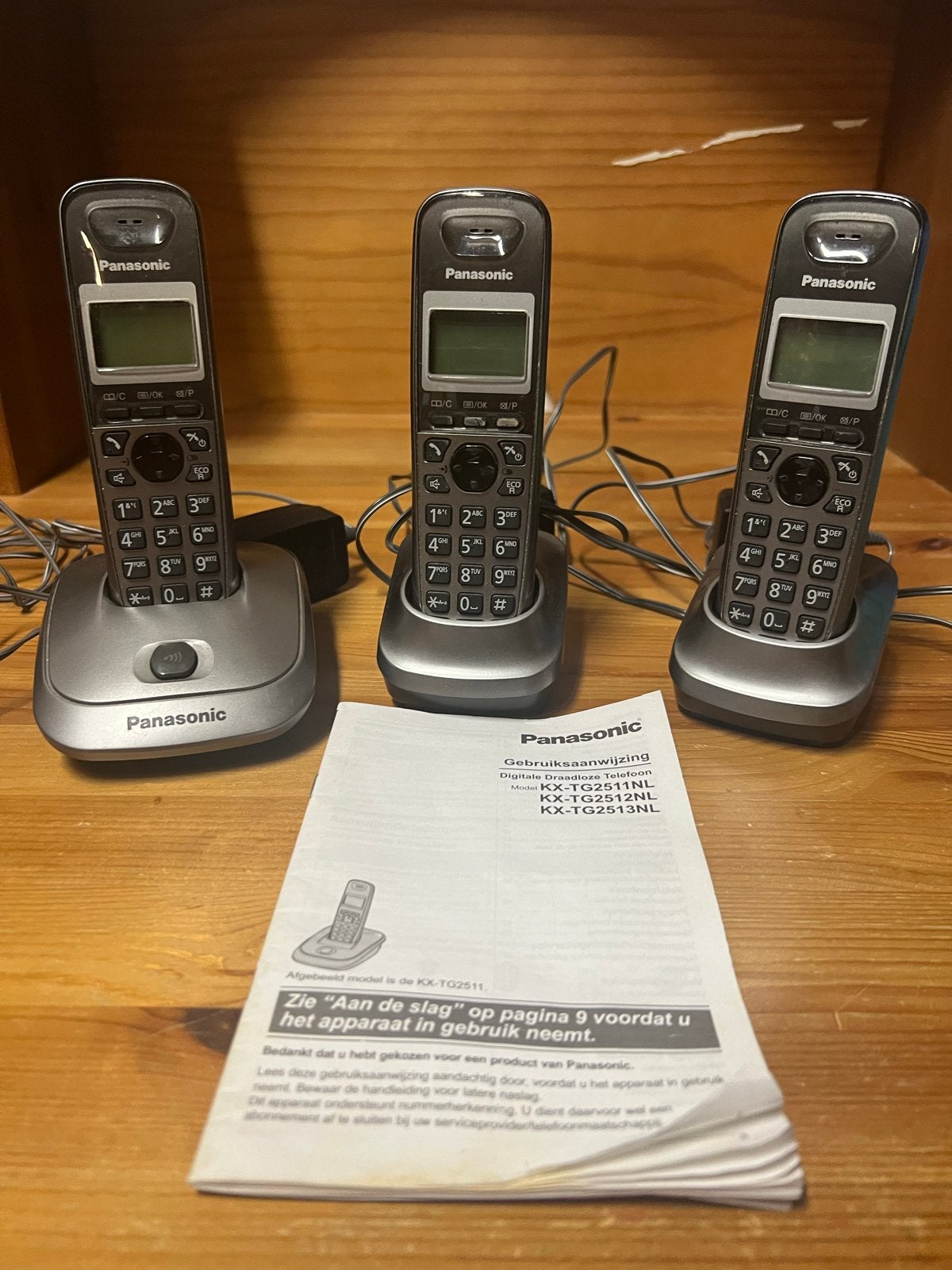 Panasonic KX-TG2511NL Draadloze Telefoons (3 stuks), Ophalen of Verzenden, Gebruikt, 3 handsets