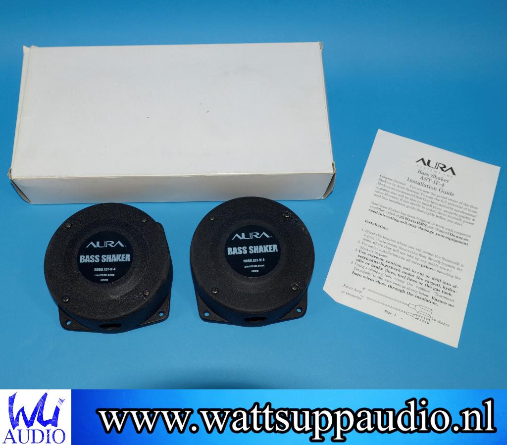 Aura AST-1F-4 Bass Shaker ( set van 2 ) 45 euro per set !, Overige merken, Gebruikt, Subwoofer, .