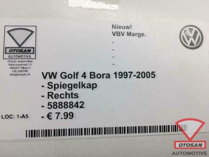 vw golf 4 bora 1997 2005 spiegelkap spiegel kap rechts nieuw, Auto-onderdelen, Volkswagen, Volkswagen AG, Nieuw, Berliner Ring 2
38440  Wolfsburg, DE