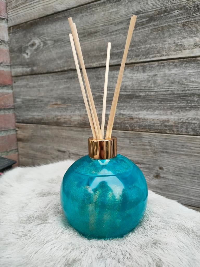 Luxe Geurdiffuser - Turquoise met Gouden Accent, Huis en Inrichting, Meerkleurig, Overige materialen, Ophalen of Verzenden, Zo goed als nieuw