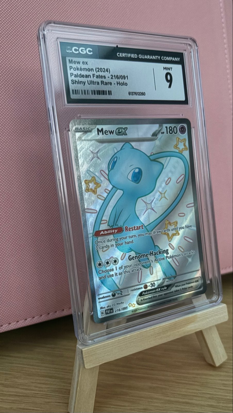 Mew ex 216/091 Shiny Ultra Rare Holo CGC 9 Pokémon kaart, Ophalen of Verzenden, Zo goed als nieuw, Losse kaart, Foil