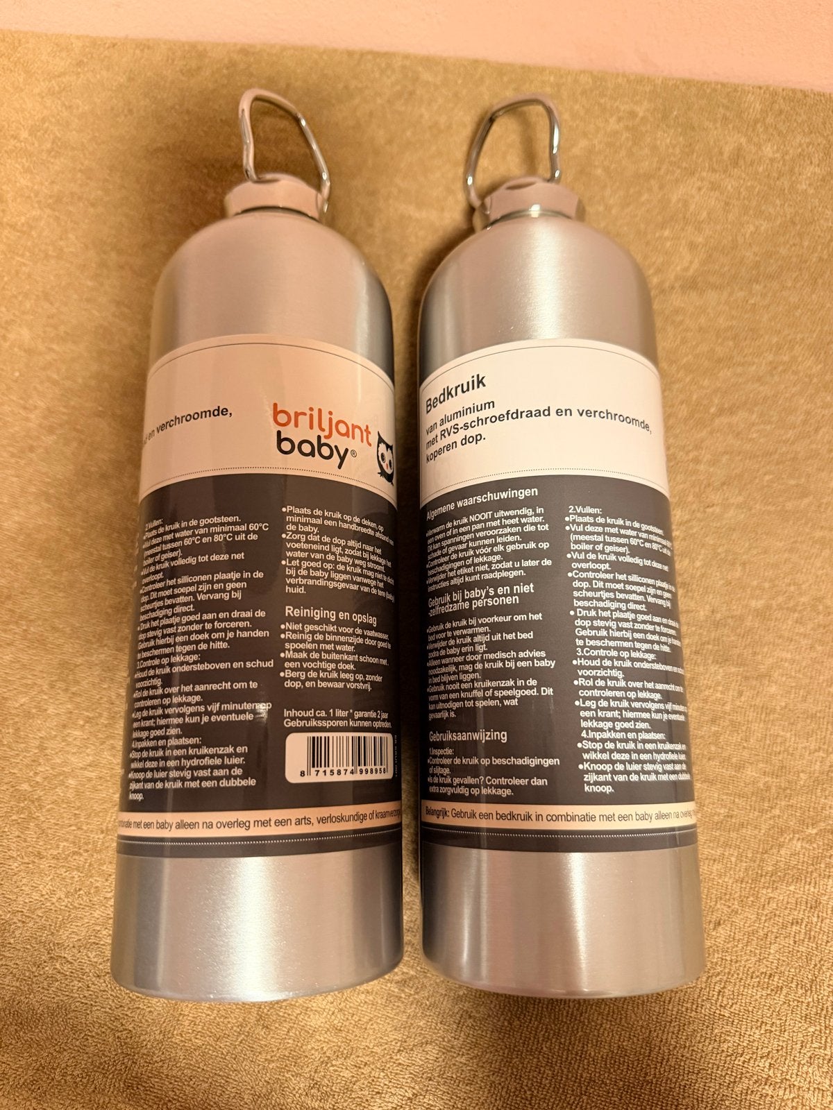 Briljant Baby Bedkruik Aluminium met RVS-schroefdraad, Ophalen of Verzenden, Gebruikt